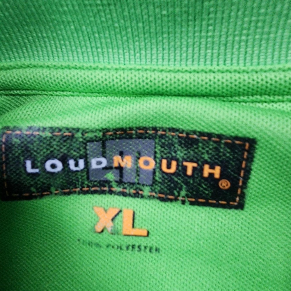 Loudmouth Polo Shirt Mens XL Green Solid Golf Performance Lightweight Polyester - Picture 4 of 12